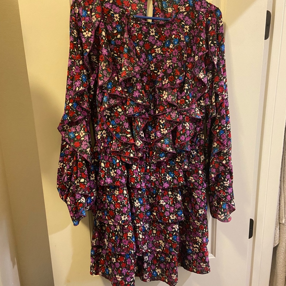 Asos Floral long sleeve mini dress